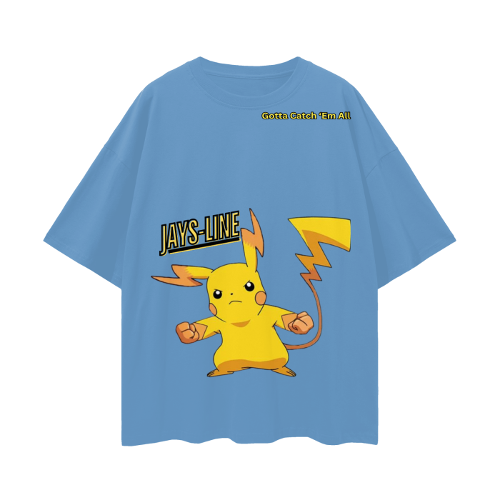 Pikachu Oversize Deep Drop Shoulder Tee - 190 GSM