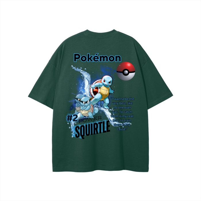 Squirtle Streetwear Unisex Solid Color Loose Fit FOG T-Shirt