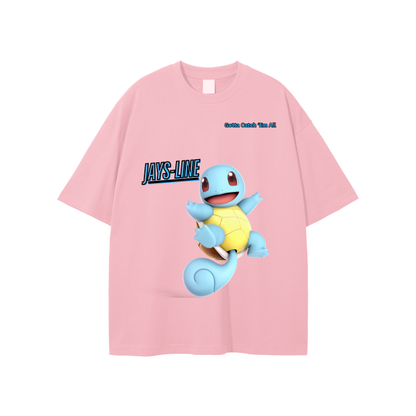 Squirtle Streetwear Unisex Solid Color Loose Fit FOG T-Shirt