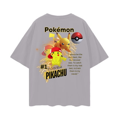 Pikachu Oversize Deep Drop Shoulder Tee - 190 GSM