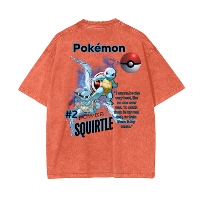 Squirtle Acid Wash Oversize T-Shirt - 250 GSM