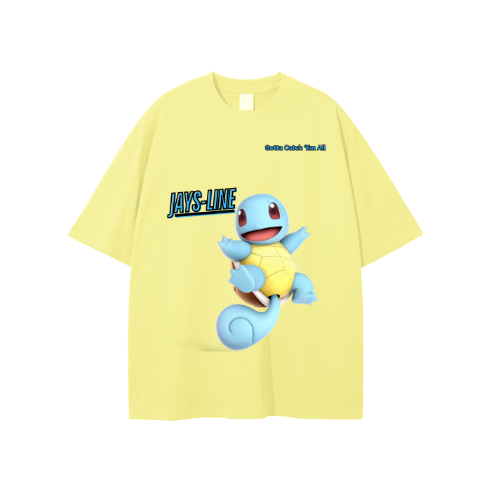 Squirtle Streetwear Unisex Solid Color Loose Fit FOG T-Shirt