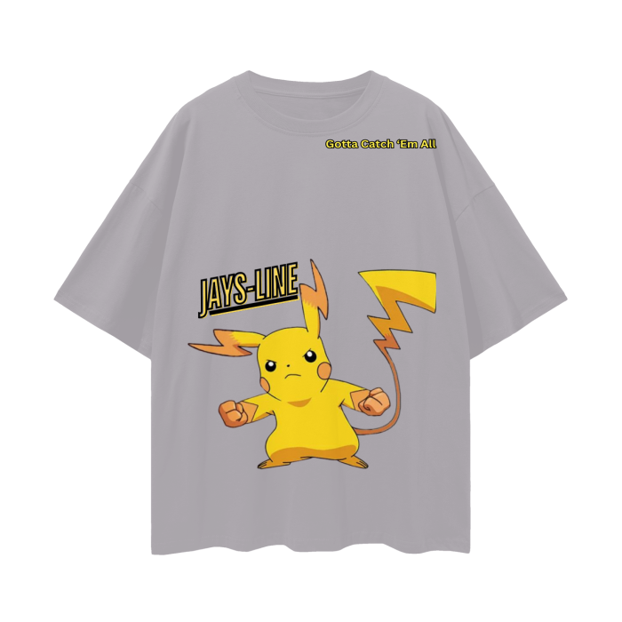 Pikachu Oversize Deep Drop Shoulder Tee - 190 GSM