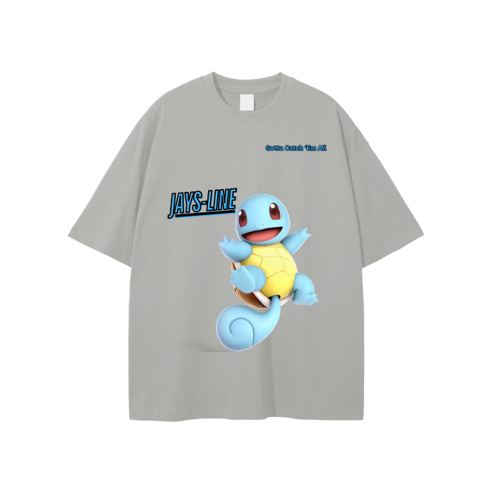 Squirtle Streetwear Unisex Solid Color Loose Fit FOG T-Shirt