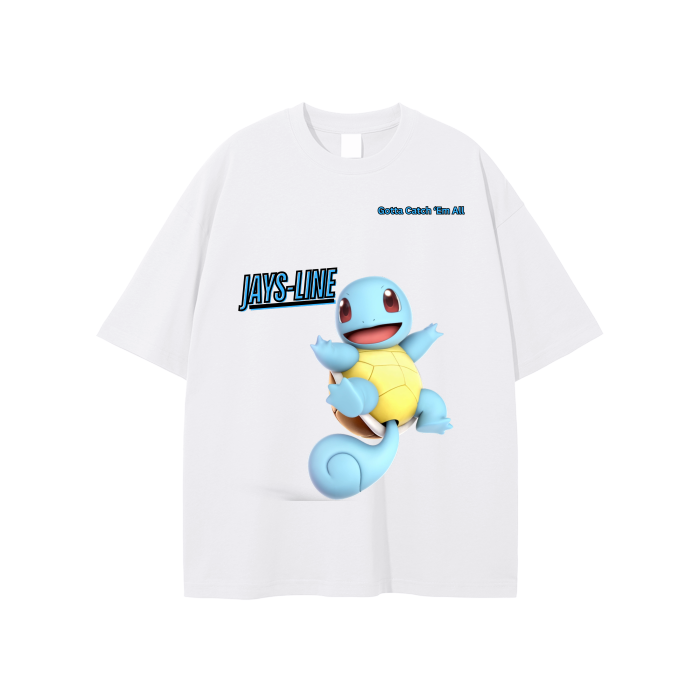 Squirtle Streetwear Unisex Solid Color Loose Fit FOG T-Shirt