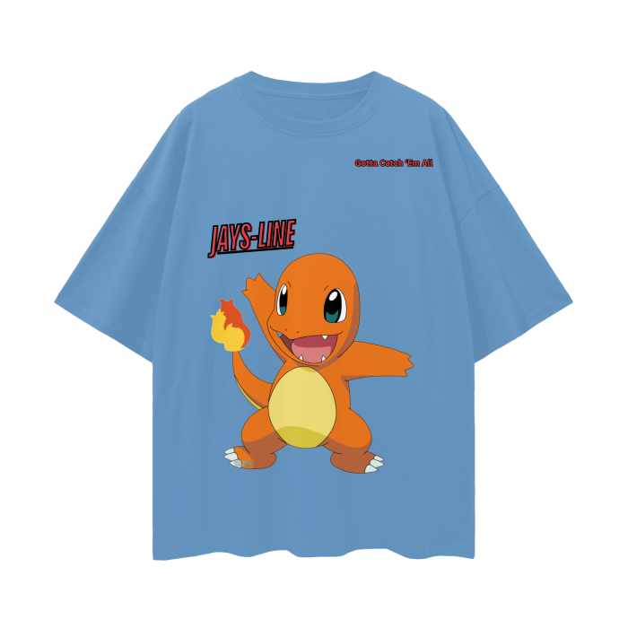 Charmander Oversize Deep Drop Shoulder Tee - 190 GSM