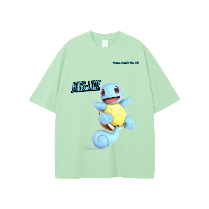 Squirtle Streetwear Unisex Solid Color Loose Fit FOG T-Shirt