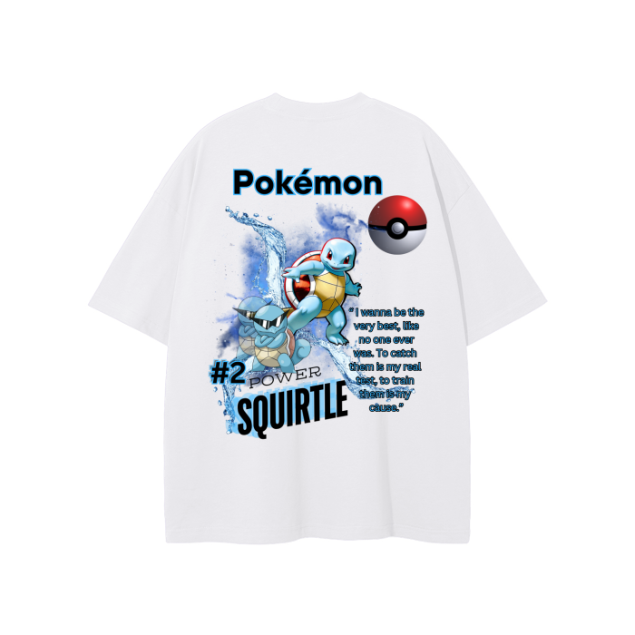 Squirtle Streetwear Unisex Solid Color Loose Fit FOG T-Shirt