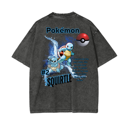 Squirtle Acid Wash Oversize T-Shirt - 250 GSM