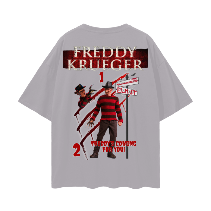 “ Freddy Krueger” Oversize Deep Drop Shoulder Tee - 190 GSM