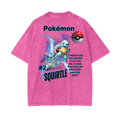 Squirtle Acid Wash Oversize T-Shirt - 250 GSM