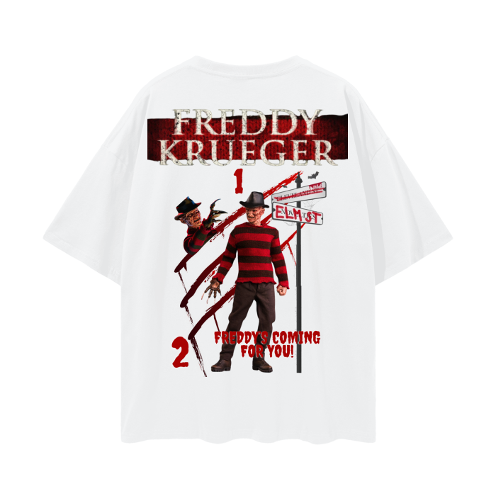 “ Freddy Krueger” Oversize Deep Drop Shoulder Tee - 190 GSM