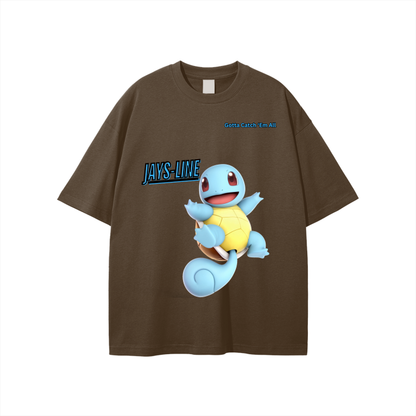 Squirtle Streetwear Unisex Solid Color Loose Fit FOG T-Shirt