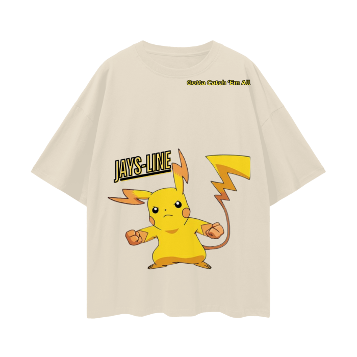 Pikachu Oversize Deep Drop Shoulder Tee - 190 GSM