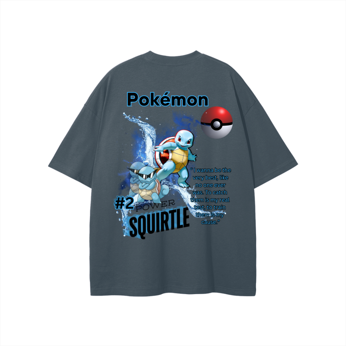 Squirtle Streetwear Unisex Solid Color Loose Fit FOG T-Shirt