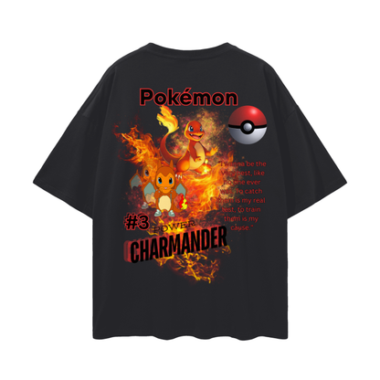 Charmander Oversize Deep Drop Shoulder Tee - 190 GSM