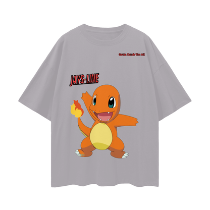 Charmander Oversize Deep Drop Shoulder Tee - 190 GSM