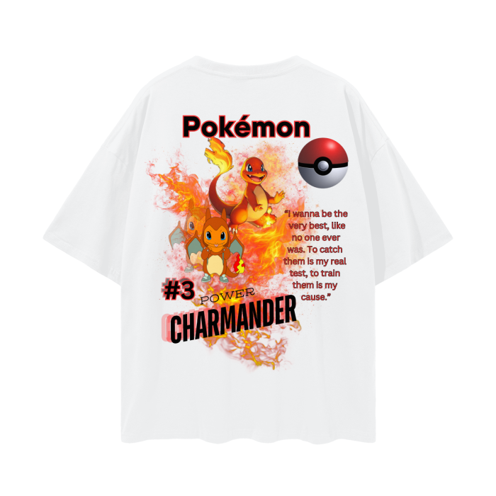 Charmander Oversize Deep Drop Shoulder Tee - 190 GSM