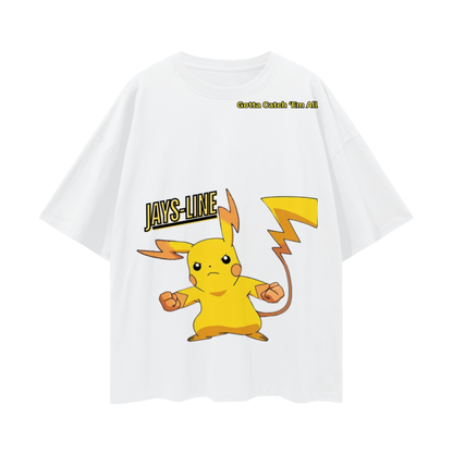 Pikachu Oversize Deep Drop Shoulder Tee - 190 GSM