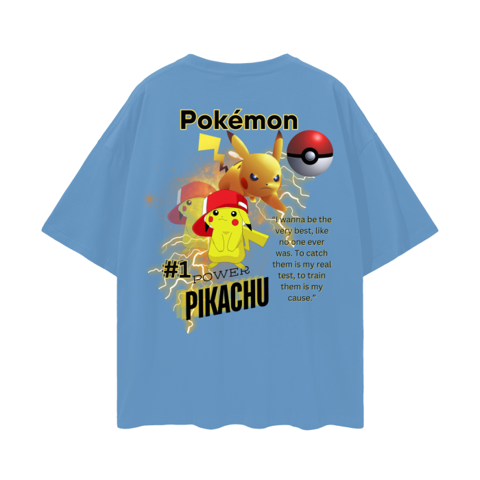 Pikachu Oversize Deep Drop Shoulder Tee - 190 GSM