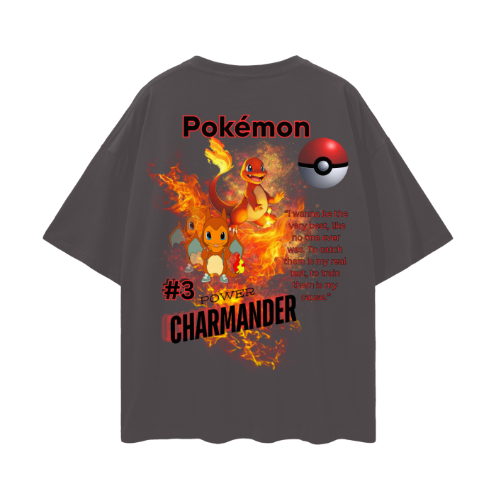 Charmander Oversize Deep Drop Shoulder Tee - 190 GSM