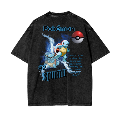 Squirtle Acid Wash Oversize T-Shirt - 250 GSM