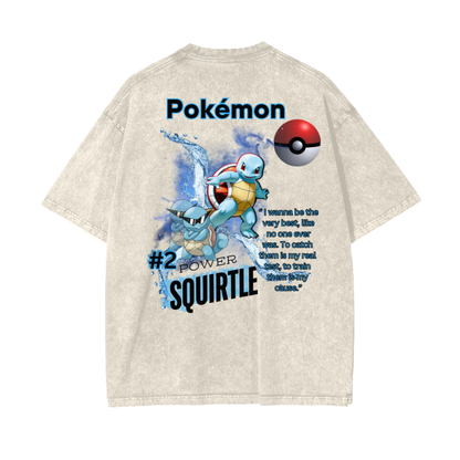 Squirtle Acid Wash Oversize T-Shirt - 250 GSM