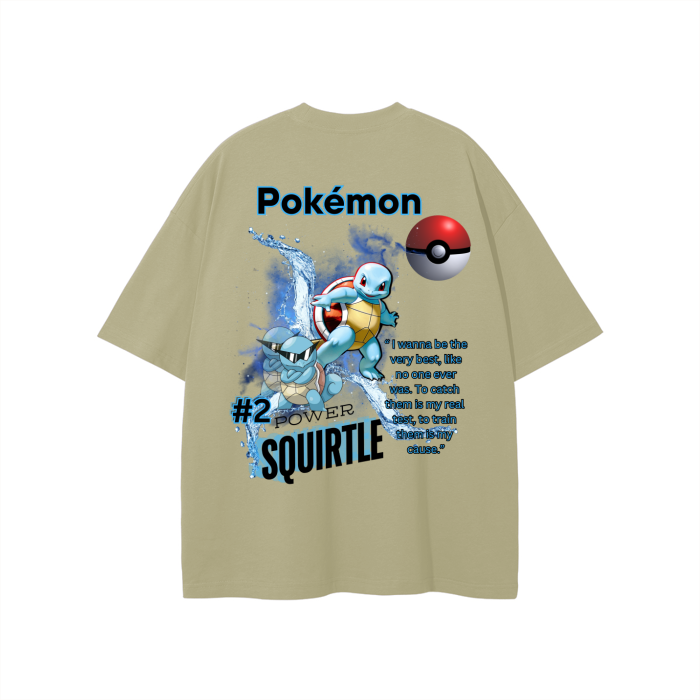 Squirtle Streetwear Unisex Solid Color Loose Fit FOG T-Shirt