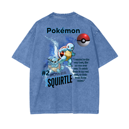 Squirtle Acid Wash Oversize T-Shirt - 250 GSM