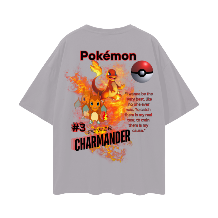 Charmander Oversize Deep Drop Shoulder Tee - 190 GSM