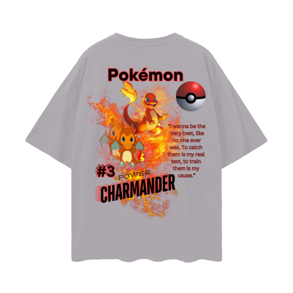 Charmander Oversize Deep Drop Shoulder Tee - 190 GSM