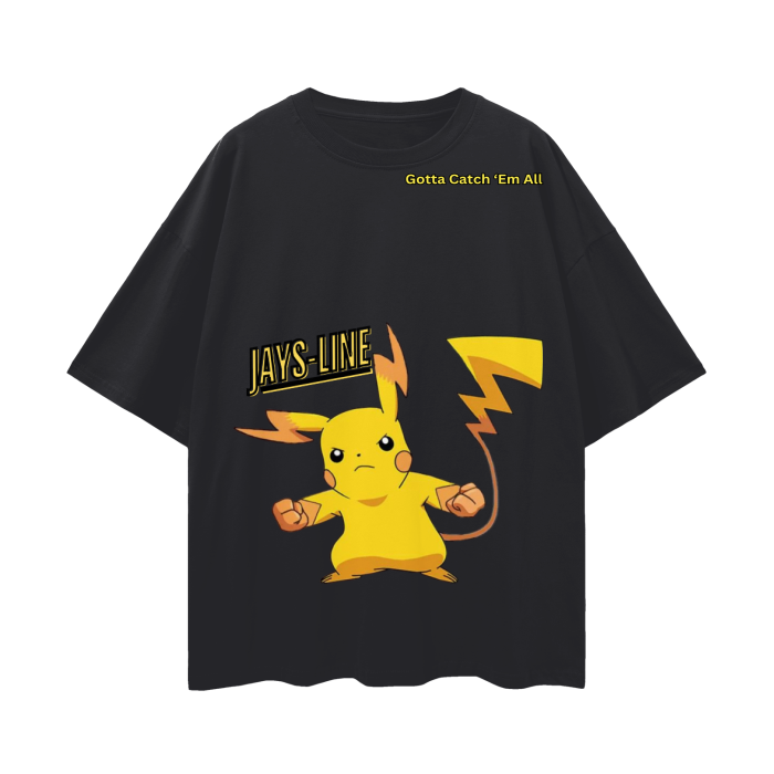 Pikachu Oversize Deep Drop Shoulder Tee - 190 GSM