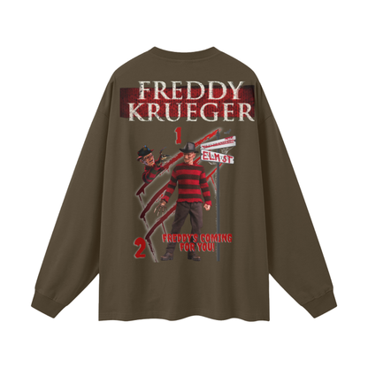 “ Freddy Krueger “ Streetwear Unisex 305G FOG 100% Cotton Long Sleeve Tee