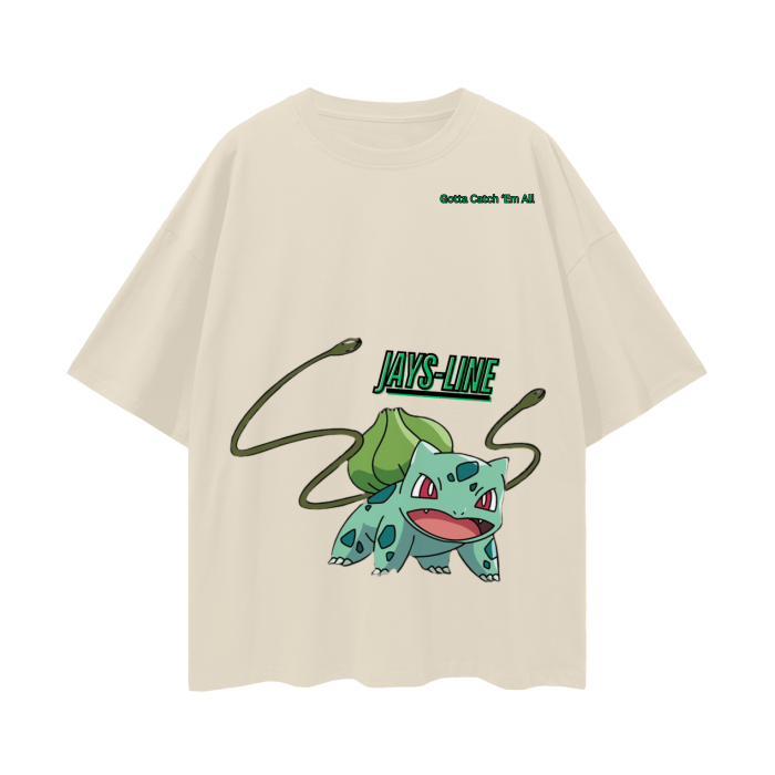 Bulbasaur Oversize Deep Drop Shoulder Tee - 190 GSM