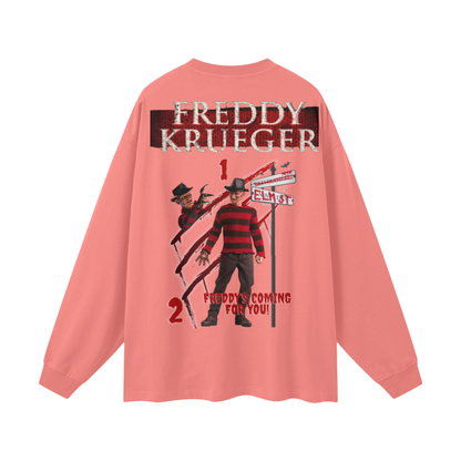 “ Freddy Krueger “ Streetwear Unisex 305G FOG 100% Cotton Long Sleeve Tee