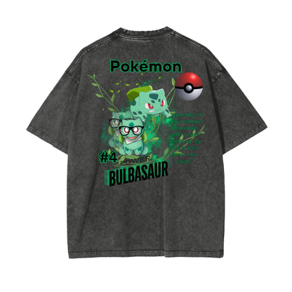 Bulbasaur Acid Wash Oversize T-Shirt - 250 GSM