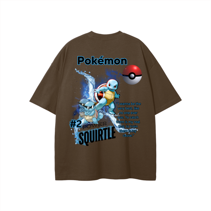 Squirtle Streetwear Unisex Solid Color Loose Fit FOG T-Shirt