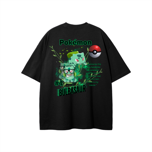 Bulbasaur Streetwear Unisex Solid Color Loose Fit FOG T-Shirt