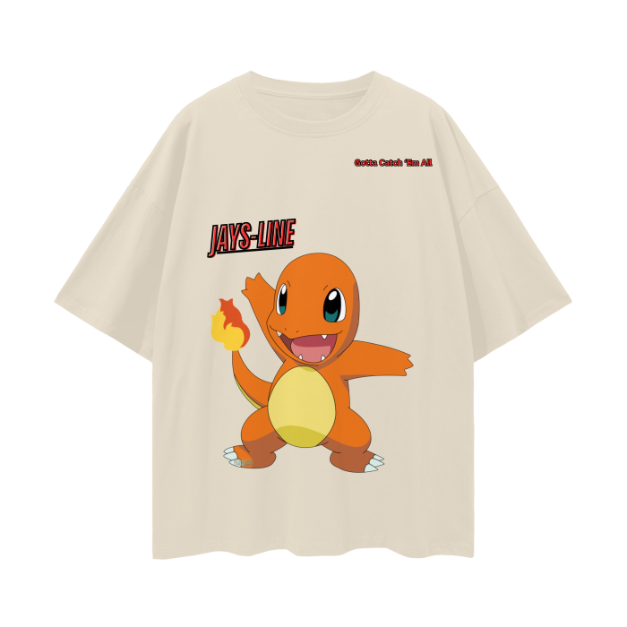 Charmander Oversize Deep Drop Shoulder Tee - 190 GSM