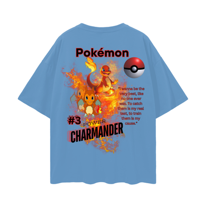 Charmander Oversize Deep Drop Shoulder Tee - 190 GSM