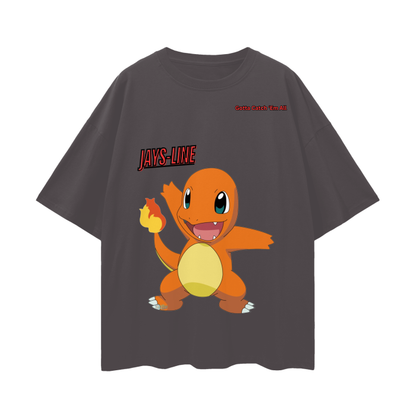 Charmander Oversize Deep Drop Shoulder Tee - 190 GSM