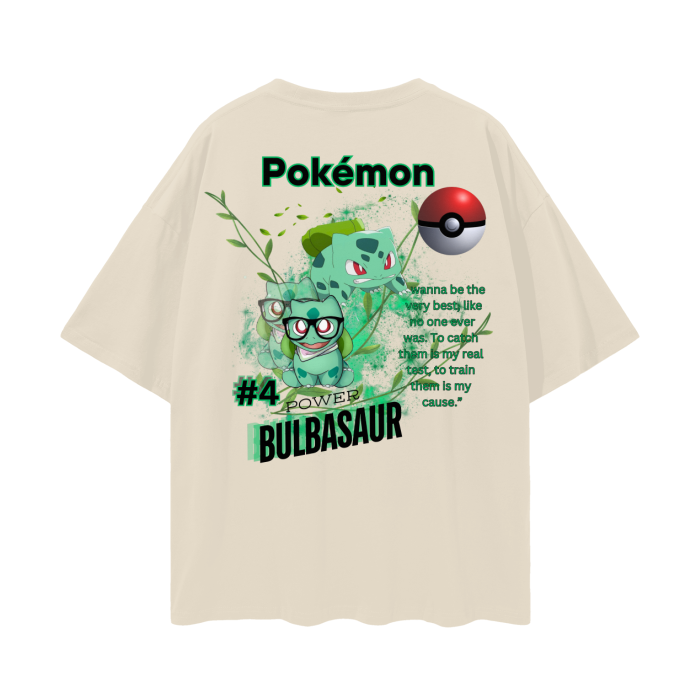 Bulbasaur Oversize Deep Drop Shoulder Tee - 190 GSM